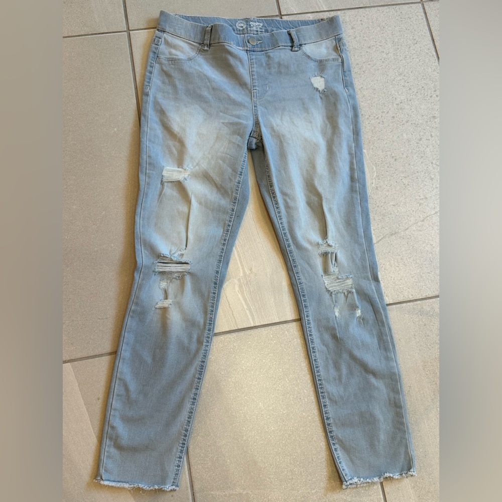 NWOT Wonder Nation Girls Light Wash Distressed Jeggings Size XL 14-16
